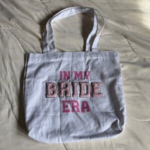 Bride Engagement White and Pink Tote Bag Bridal Era